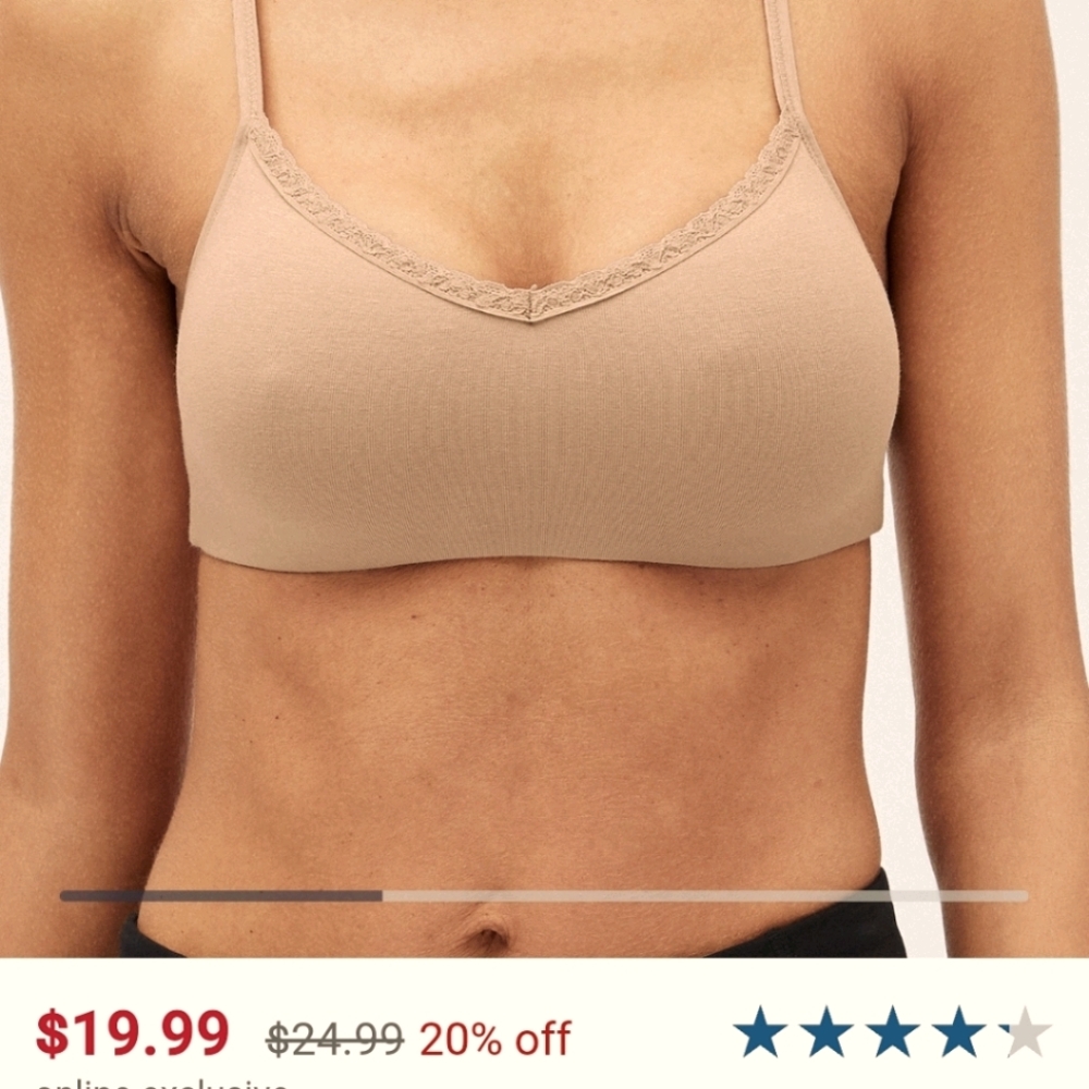 4 Lace Trim Bralettes